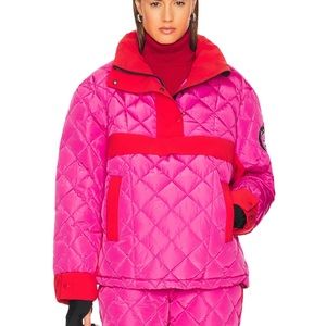ISO goldbergh x revolve ski anorak in pink and red